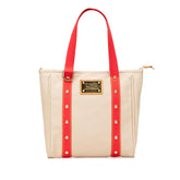 ルイ ヴィトン アンティグア カバMM トートバッグ ワンショルダーバッグ M40035 レッド ベージュ キャンバス レザー レディース LOUIS VUITTON 【中古】